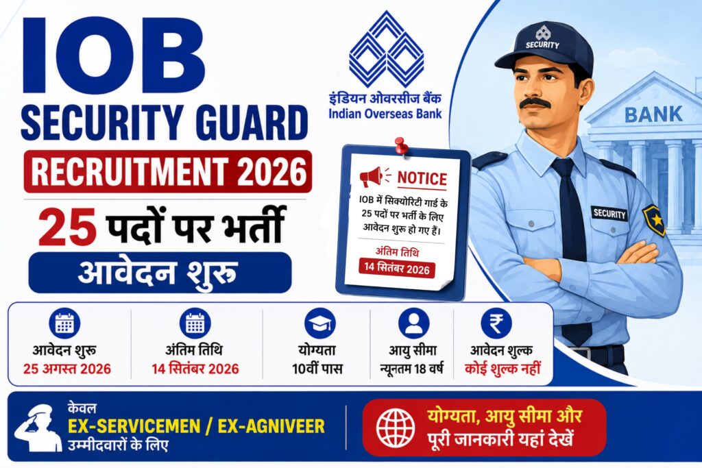 IOB Security Guard Recruitment 2026